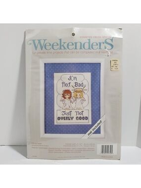 Vintage counted cross stitch Im not Bad Just not Overly Good new unopened